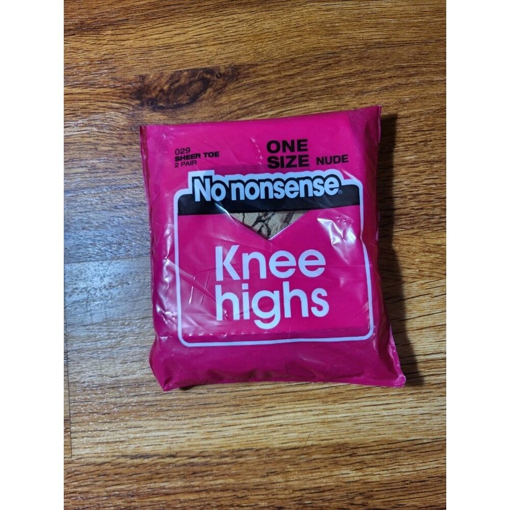 No Nonsense 2-Pair Pack Nylon Knee Highs Sheer‎ Toe Nude ONE SIZE 029